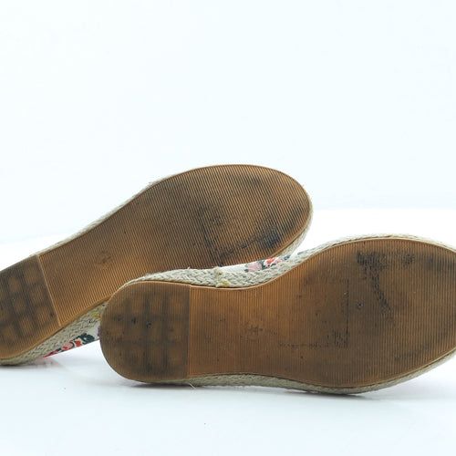 Atmosphere Womens Beige Floral Fabric Flat UK 5 38 US 7