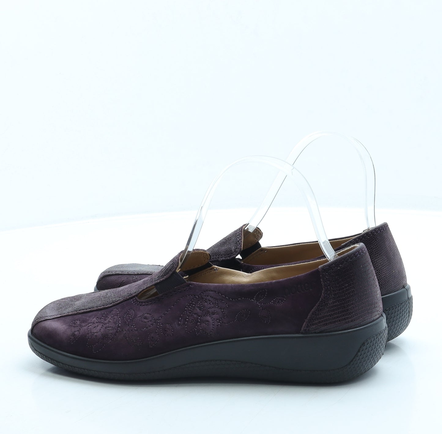 Hotter Womens Purple Leather Loafer Flat UK 6 39 US 8