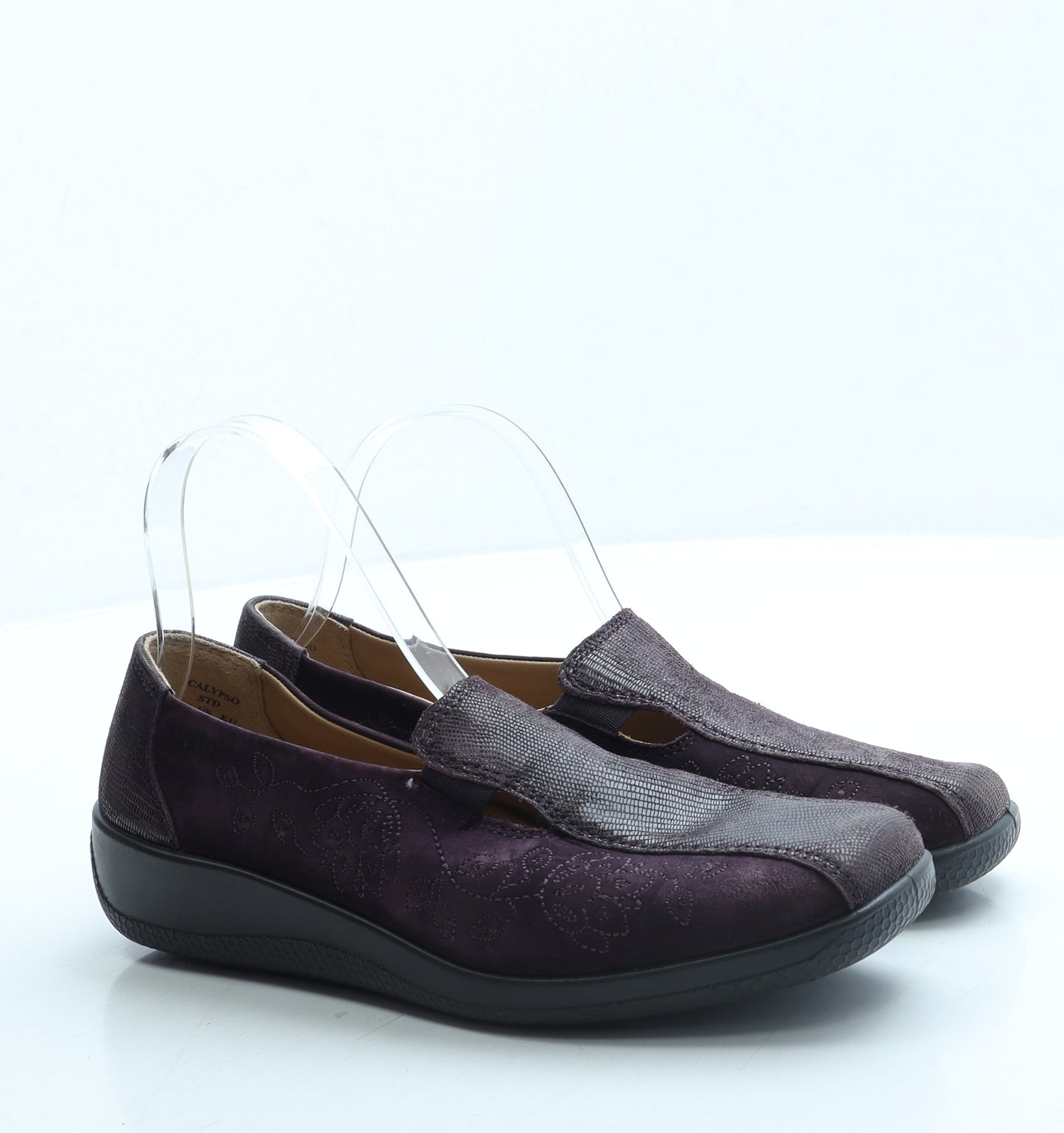 Hotter Womens Purple Leather Loafer Flat UK 6 39 US 8