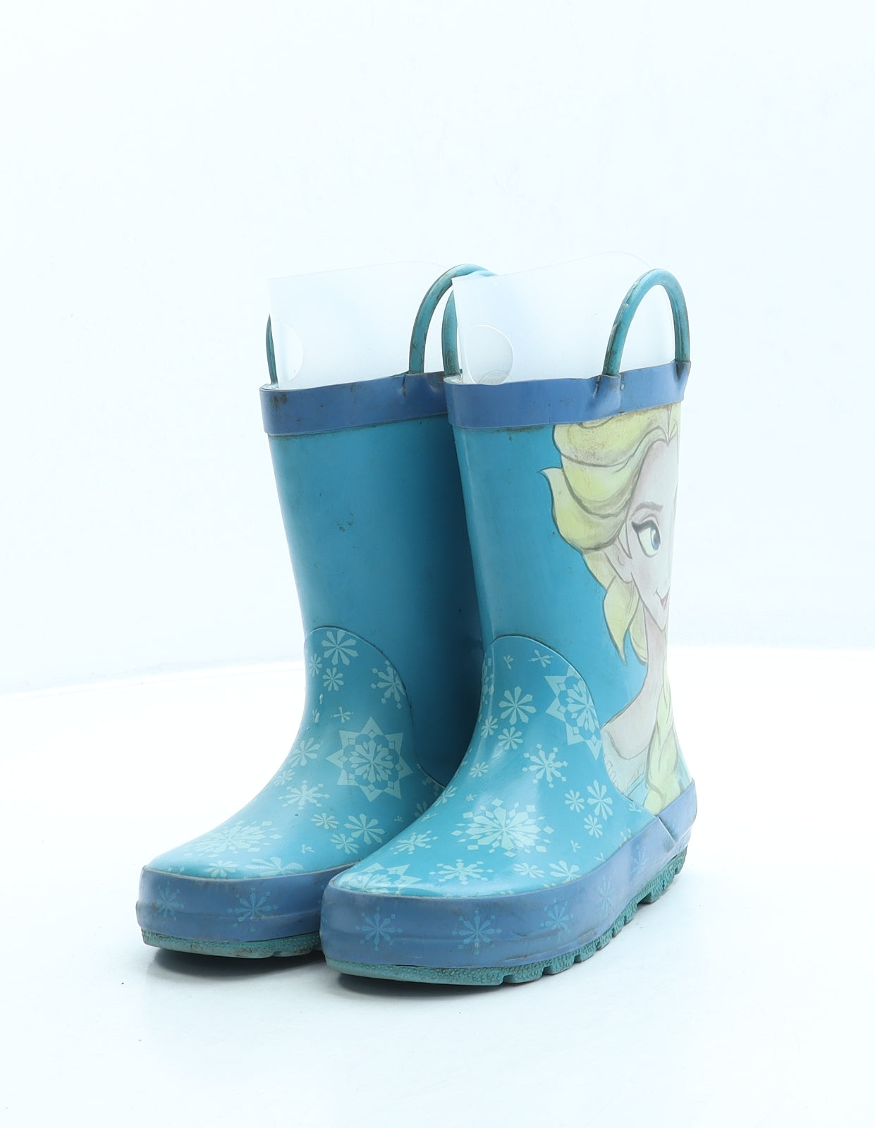 Preworn Girls Blue Rubber Wellies Boot UK 8 - Frozen