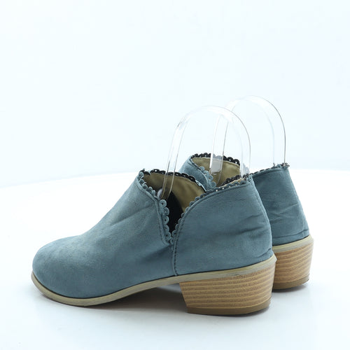 Preworn Womens Blue Suede Bootie Boot UK 6 39