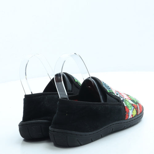 Nutmeg Boys Black Geometric Polyester Slip On Slipper UK 2 34 - Marvel