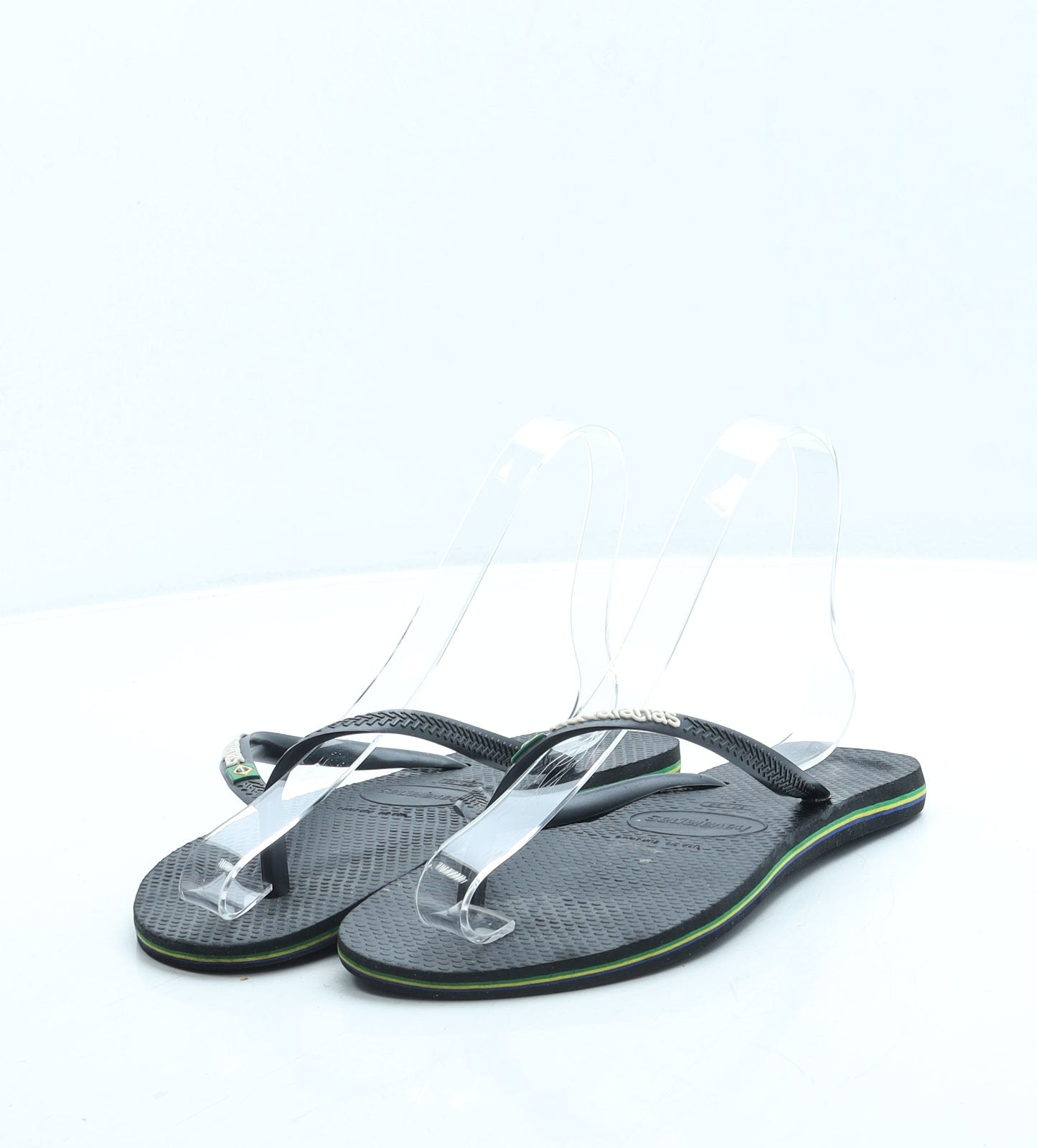 Havaianas Boys Black Rubber Slip On Sandal UK 4 37 - Size 4-5
