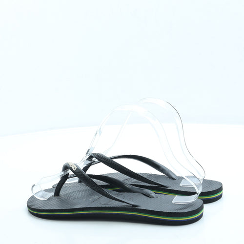 Havaianas Boys Black Rubber Slip On Sandal UK 4 37 - Size 4-5