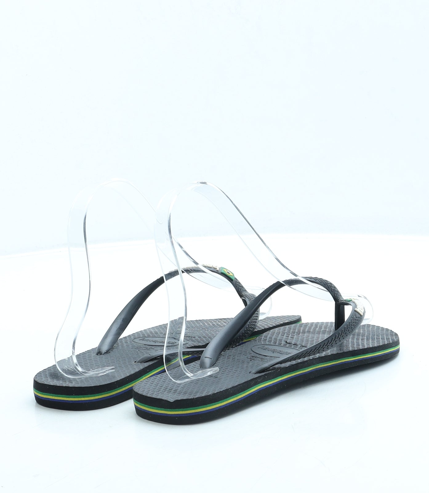 Havaianas Boys Black Rubber Slip On Sandal UK 4 37 - Size 4-5
