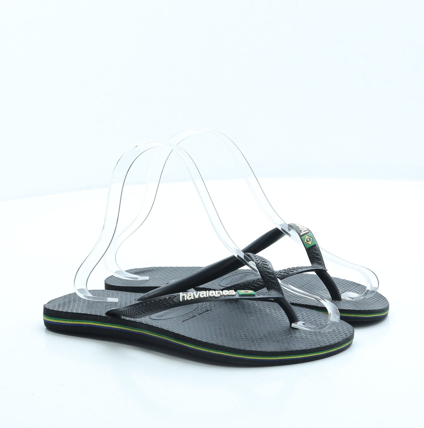 Havaianas Boys Black Rubber Slip On Sandal UK 4 37 - Size 4-5