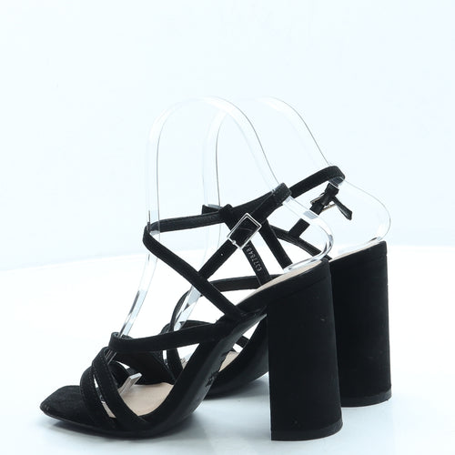 New Look Womens Black Suede Strappy Heel UK 3 36