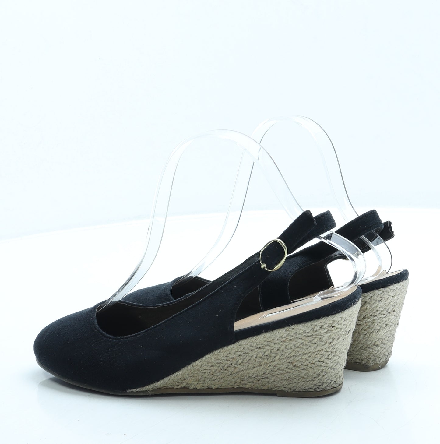 Linea Womens Black Suede Slingback Sandal UK 4 37