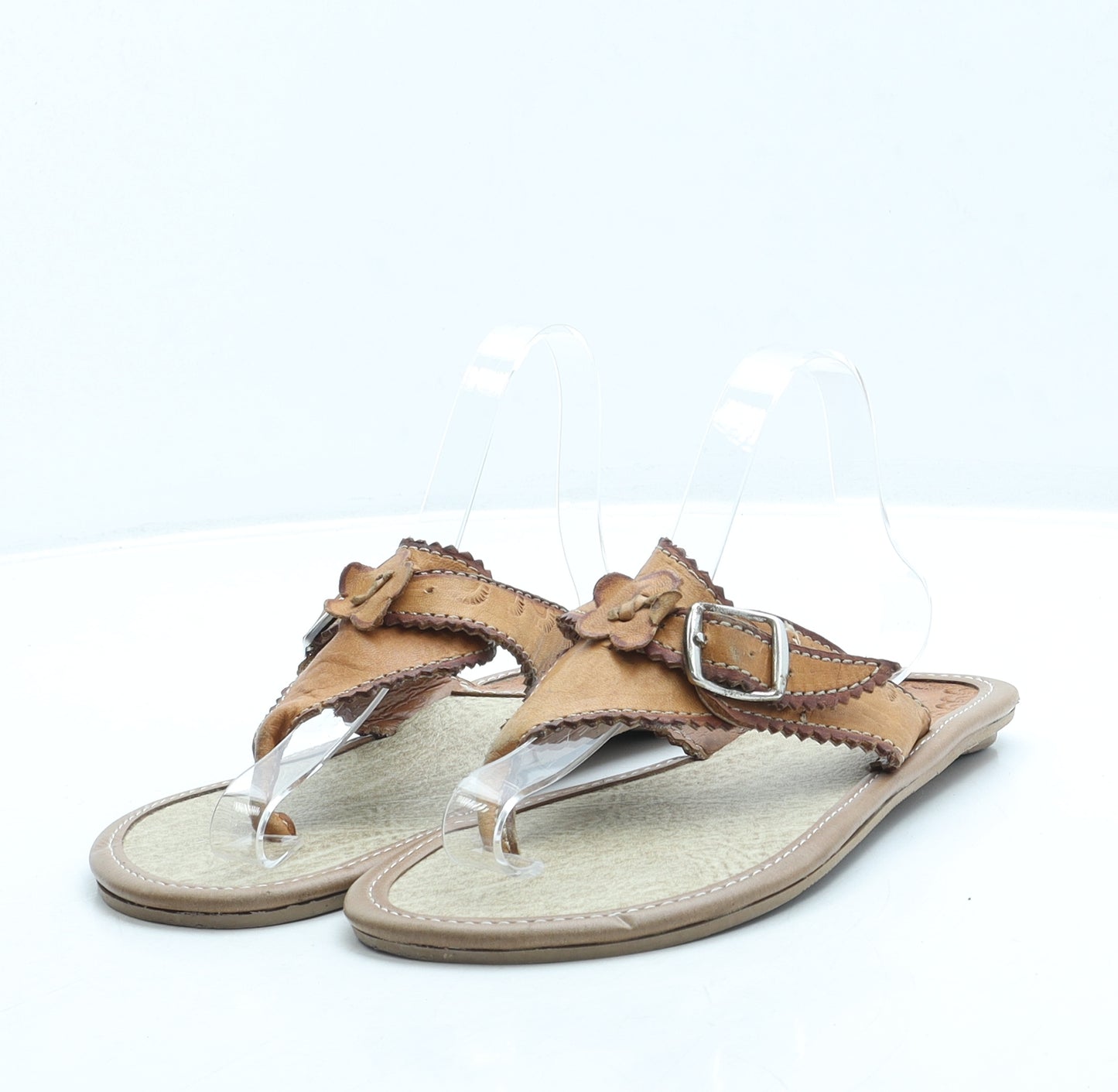 Cuba Womens Brown Leather Thong Sandal UK 7 41