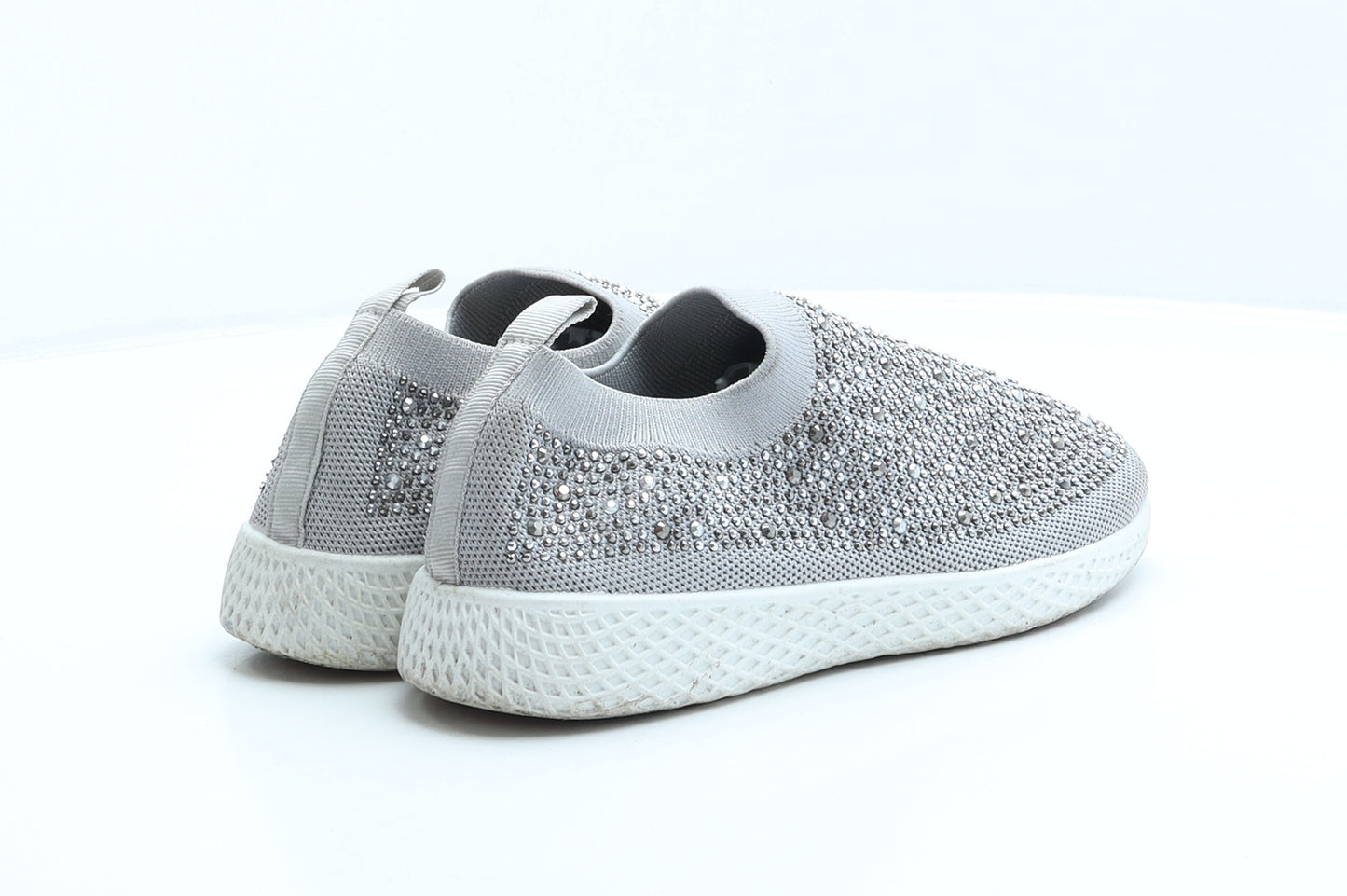 Preworn Womens Grey Spotted Polyester Trainer UK 5 38