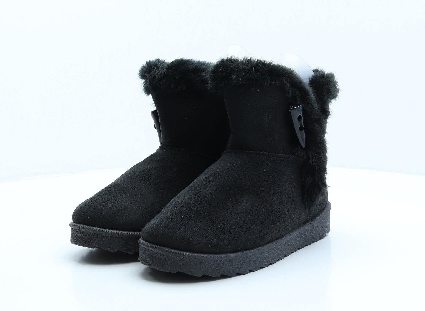 Lilley Womens Black Polyester Shearling Style Boot UK 5