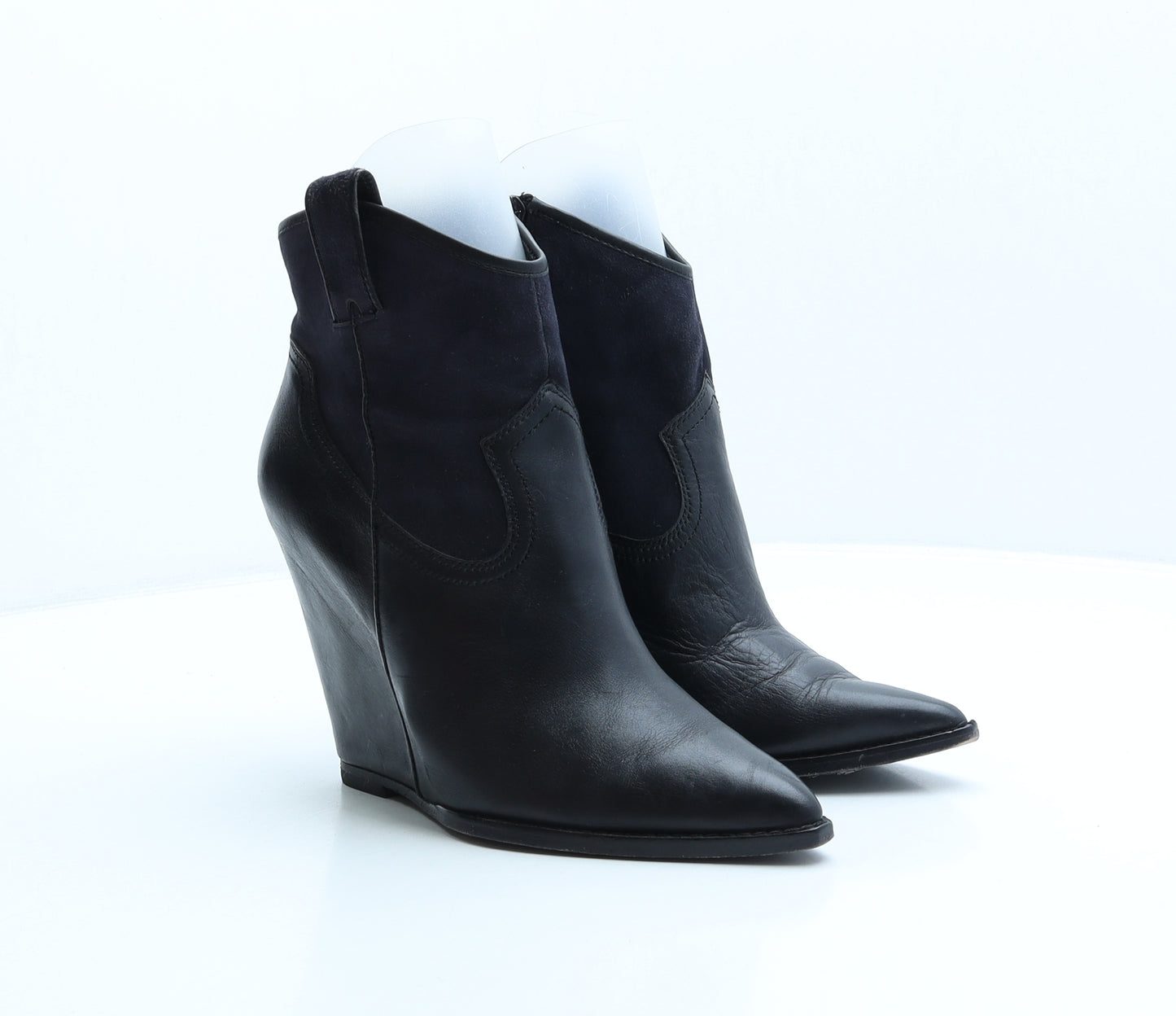 Ash Womens Black Leather Cowboy Boot UK 6.5 40