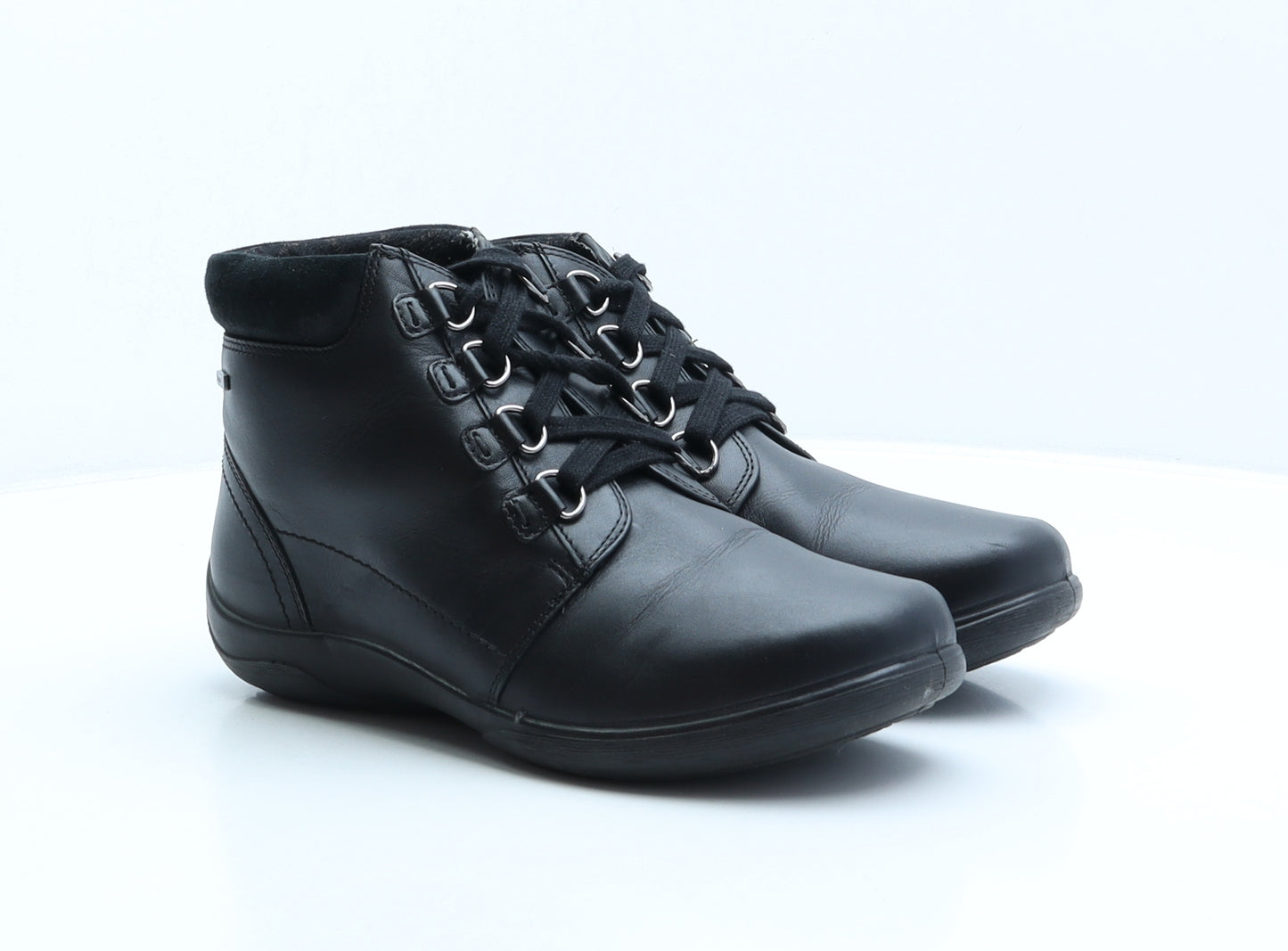 Padders Womens Black Leather Bootie Boot UK 7