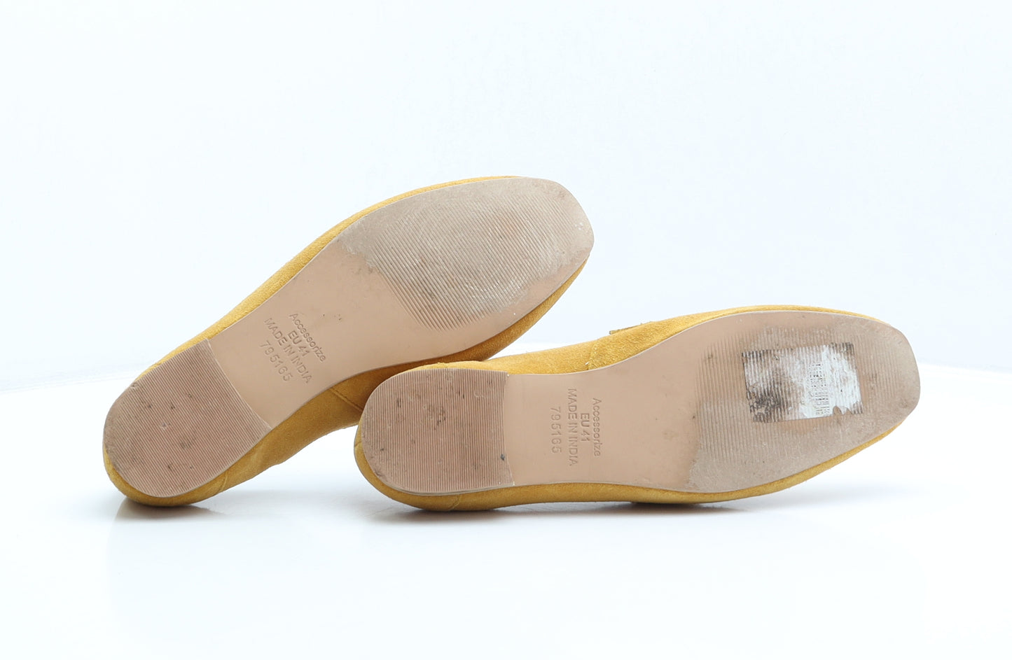 Accessorize Womens Yellow Suede Loafer Flat UK 8 41