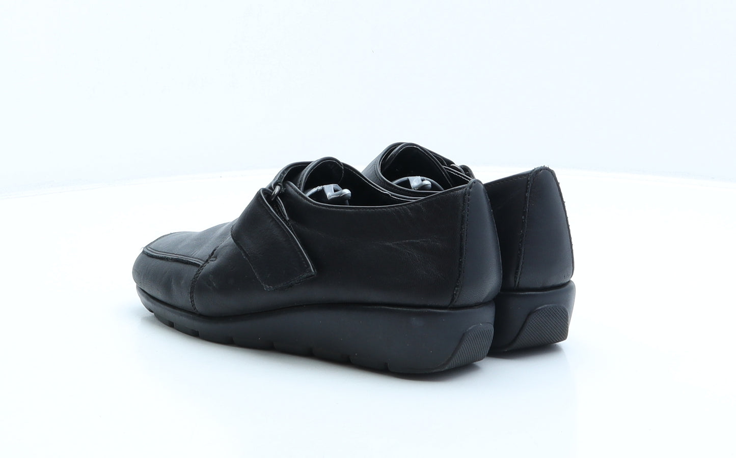 TLC Womens Black Leather Loafer Flat UK 4