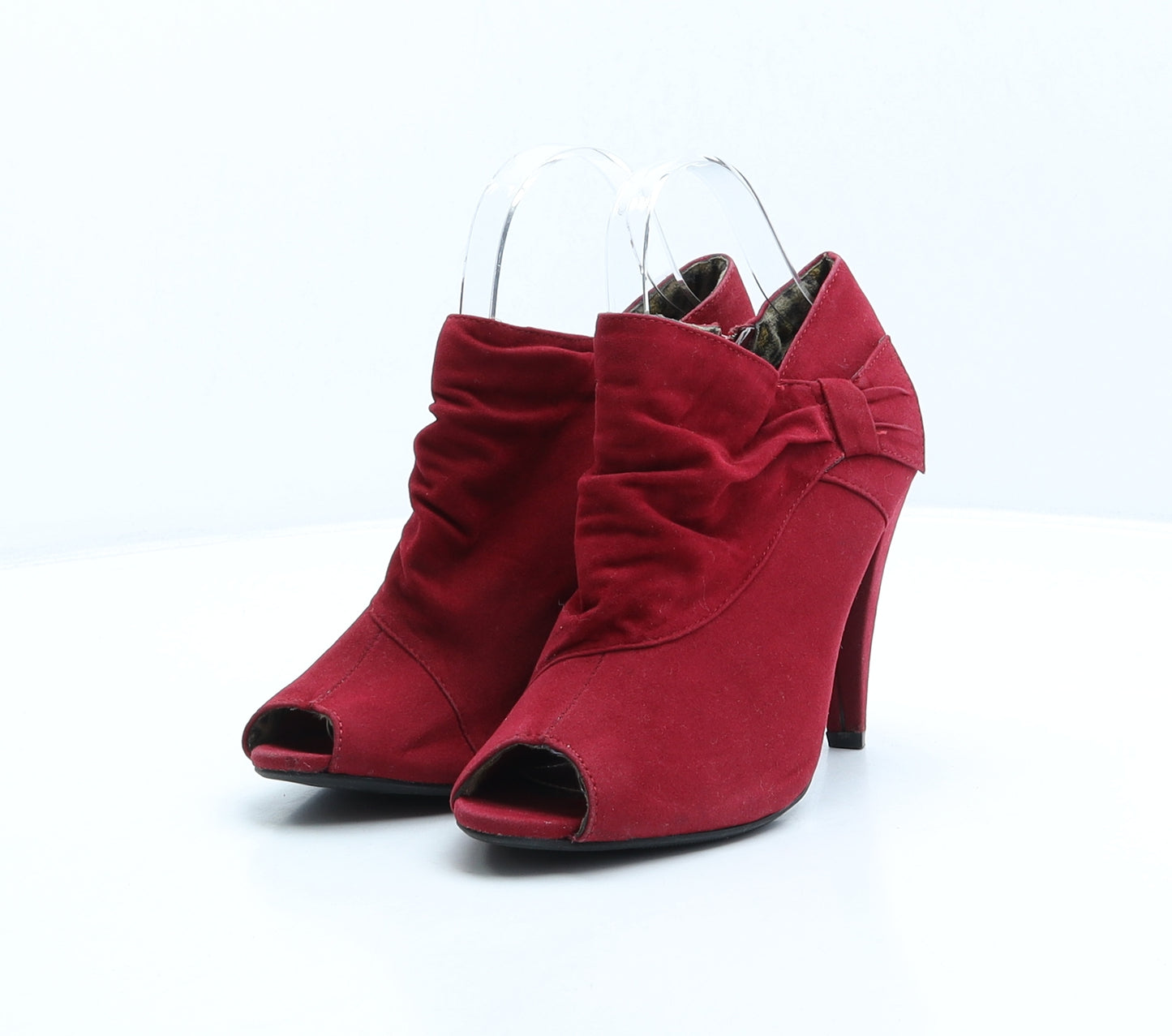 George Womens Red Polyester Bootie Boot UK 6