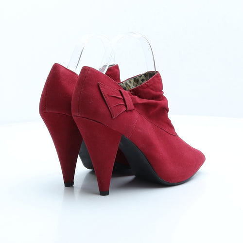 George Womens Red Polyester Bootie Boot UK 6