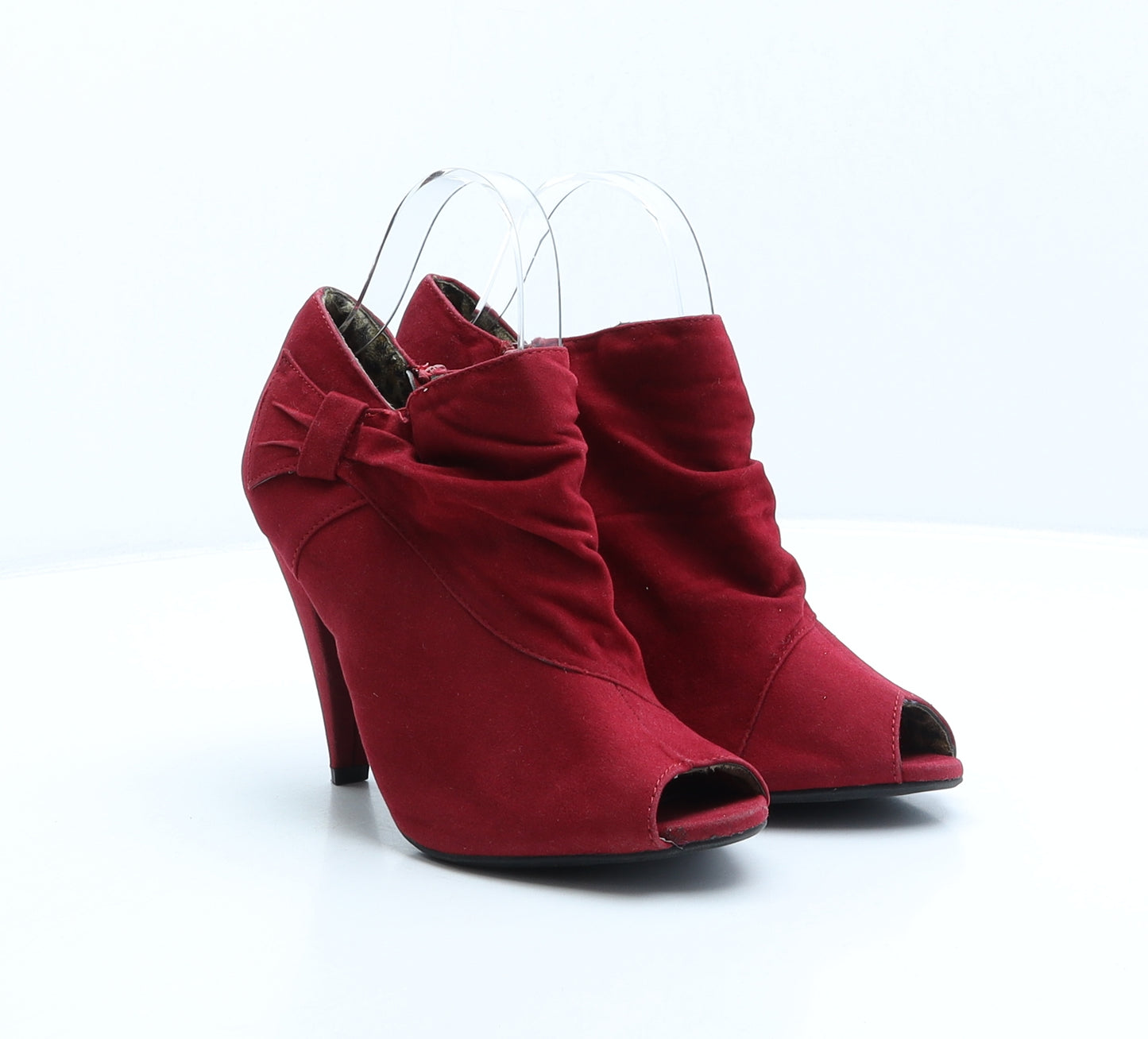 George Womens Red Polyester Bootie Boot UK 6