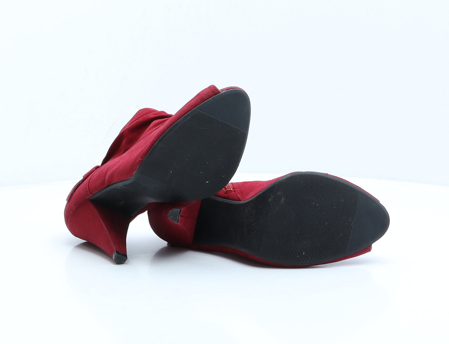 George Womens Red Polyester Bootie Boot UK 6