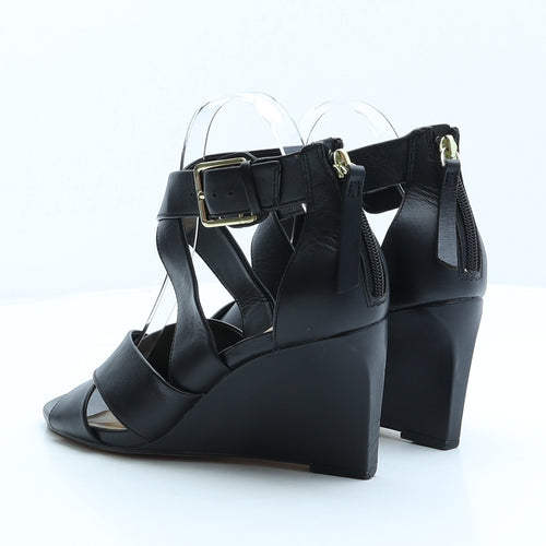 Clarks Womens Black Leather Strappy Heel UK 5.5 39