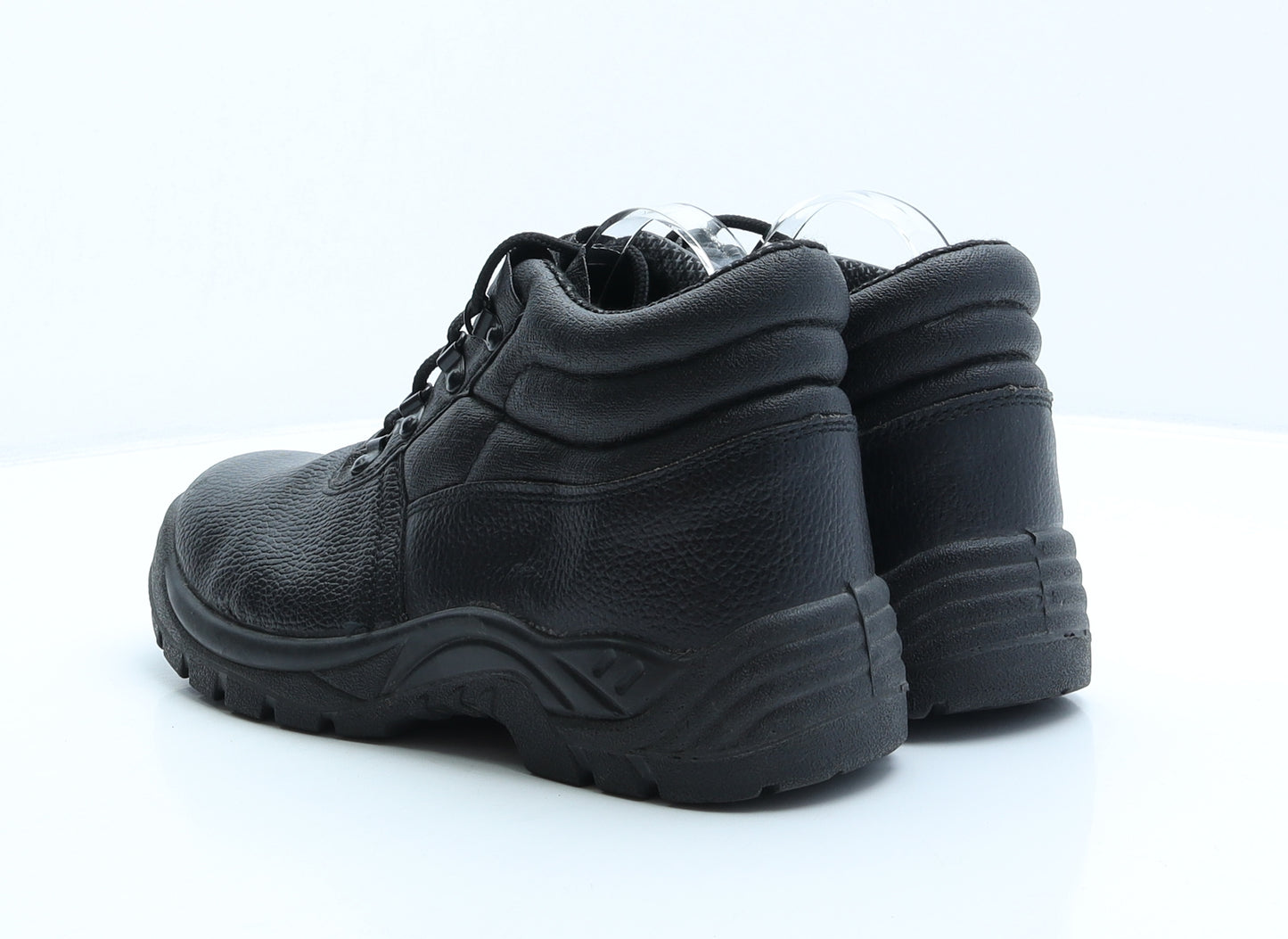 Work Tough Mens Black Leather Trainer UK 7 41 - Oil Resistant, Work shoes