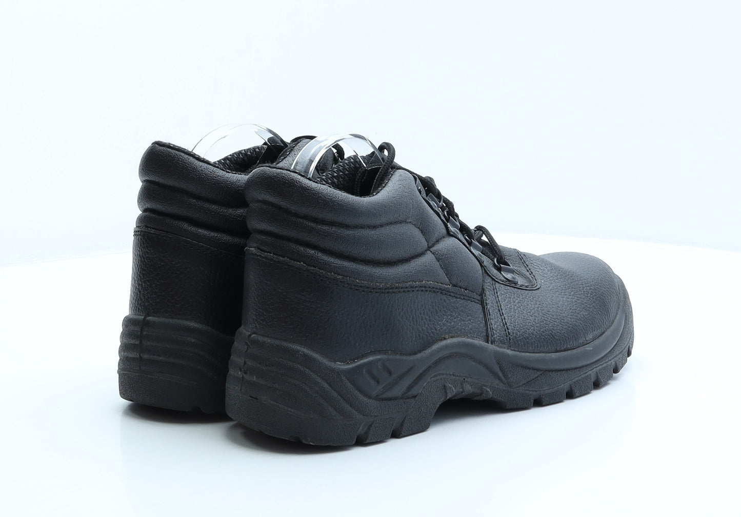 Work Tough Mens Black Leather Trainer UK 7 41 - Oil Resistant, Work shoes