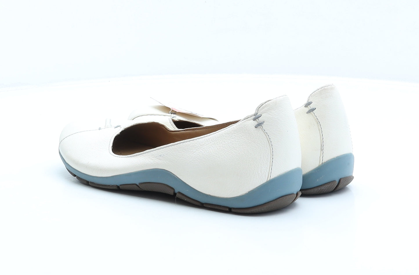Clarks Womens Ivory Leather Ballet Flat UK 4
