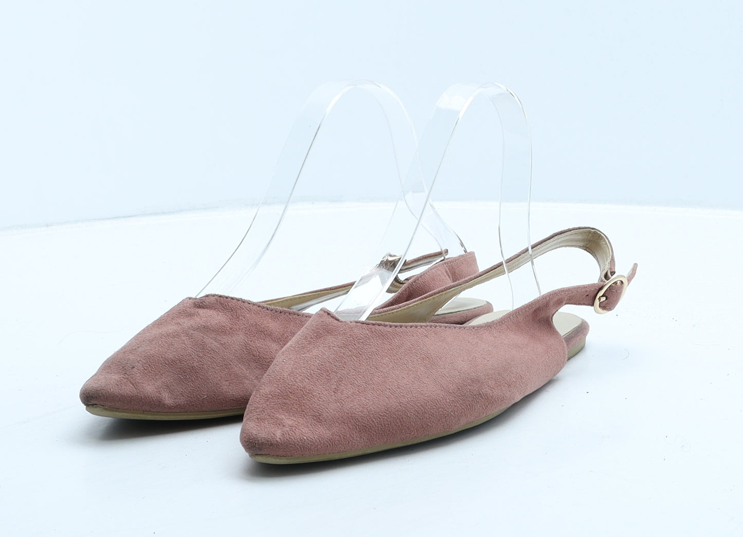 Papaya Womens Pink Suede Slingback Flat UK 6 39