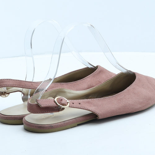 Papaya Womens Pink Suede Slingback Flat UK 6 39