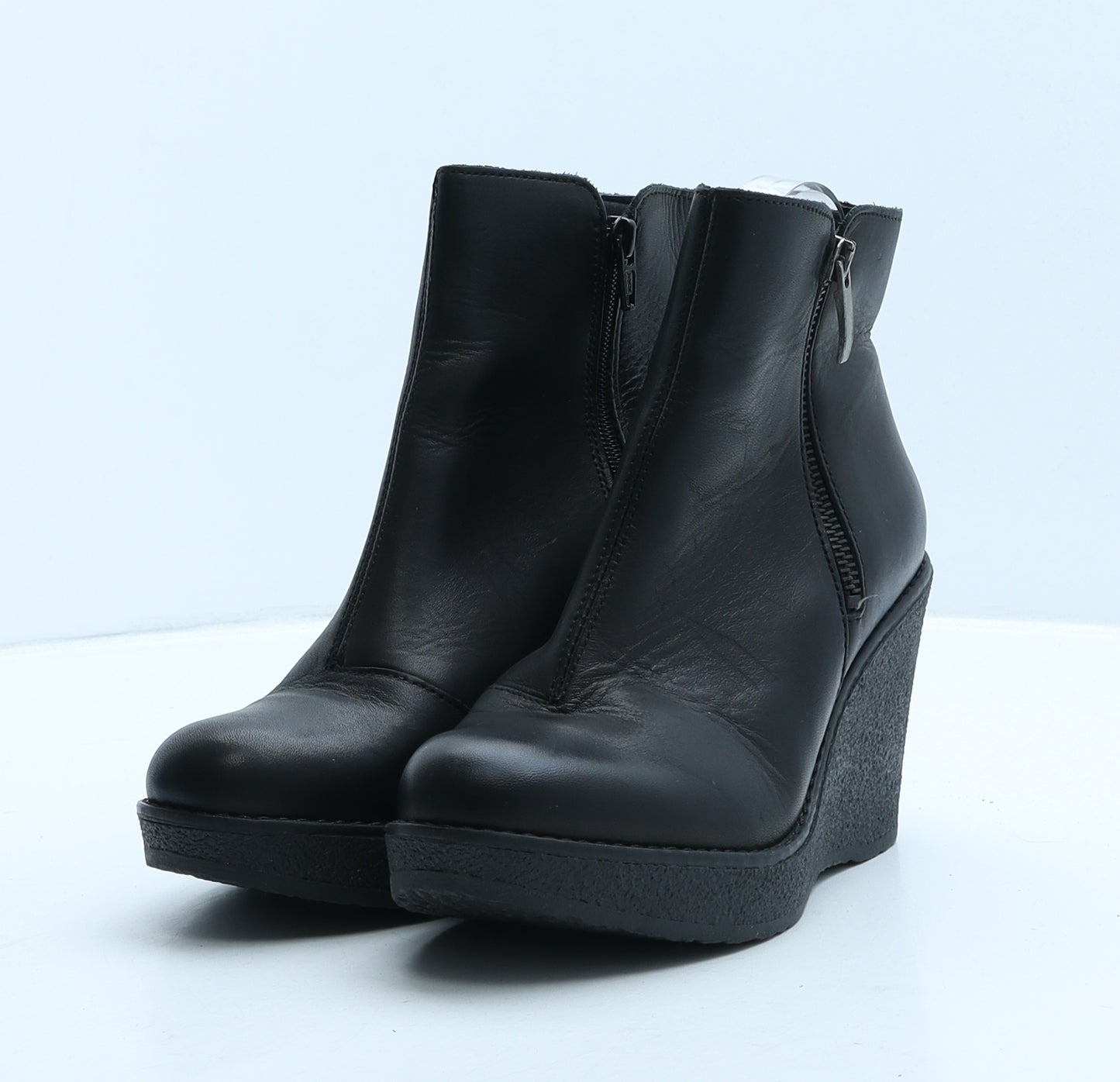 NEXT Womens Black Leather Bootie Boot UK 4 37