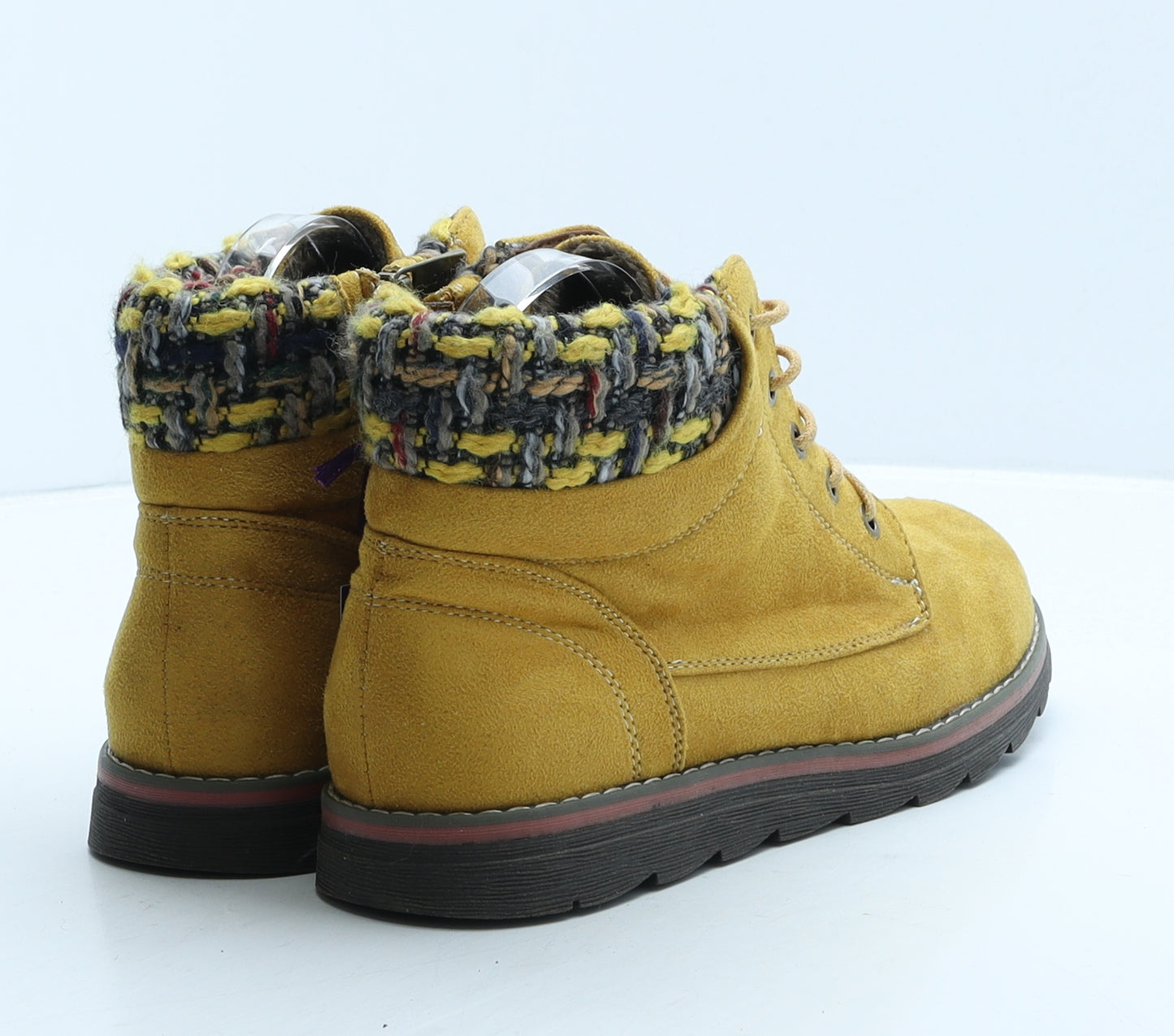 Lotus Womens Yellow Suede Combat Boot UK 7