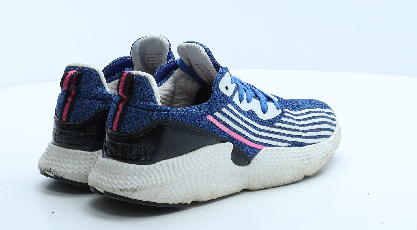 Beck & Hersey Womens Blue Geometric Fabric Trainer UK 5 38