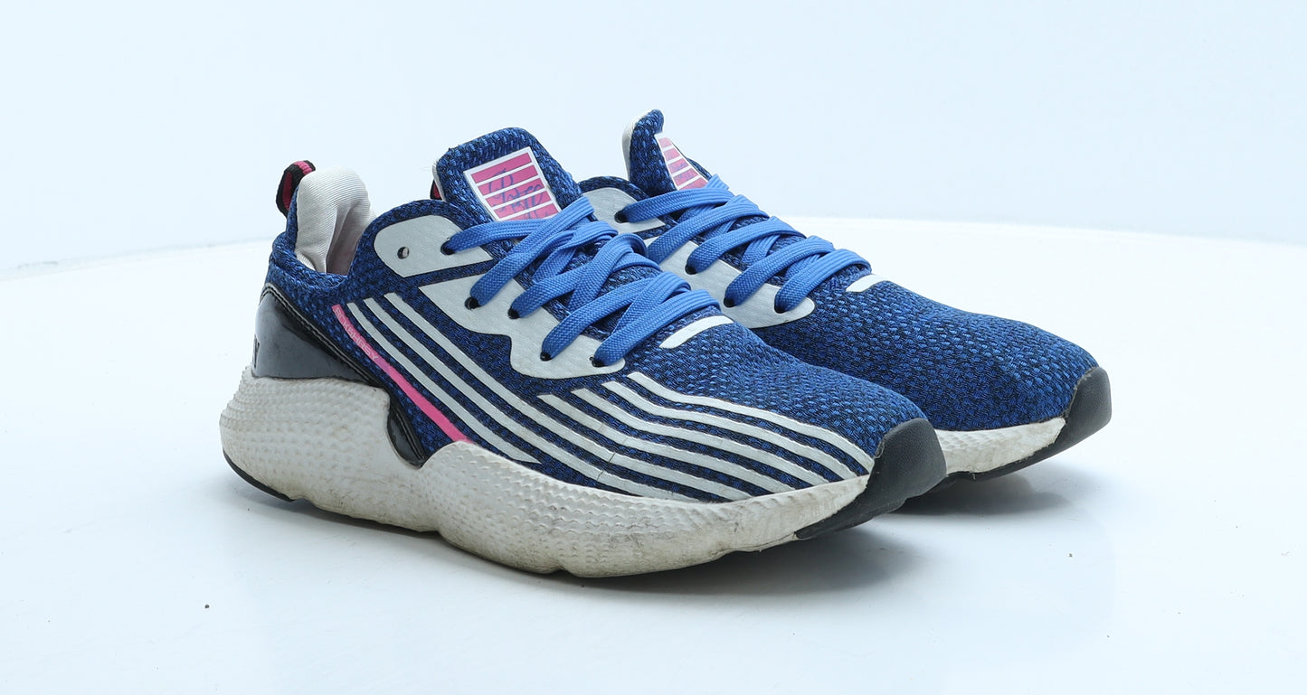 Beck & Hersey Womens Blue Geometric Fabric Trainer UK 5 38