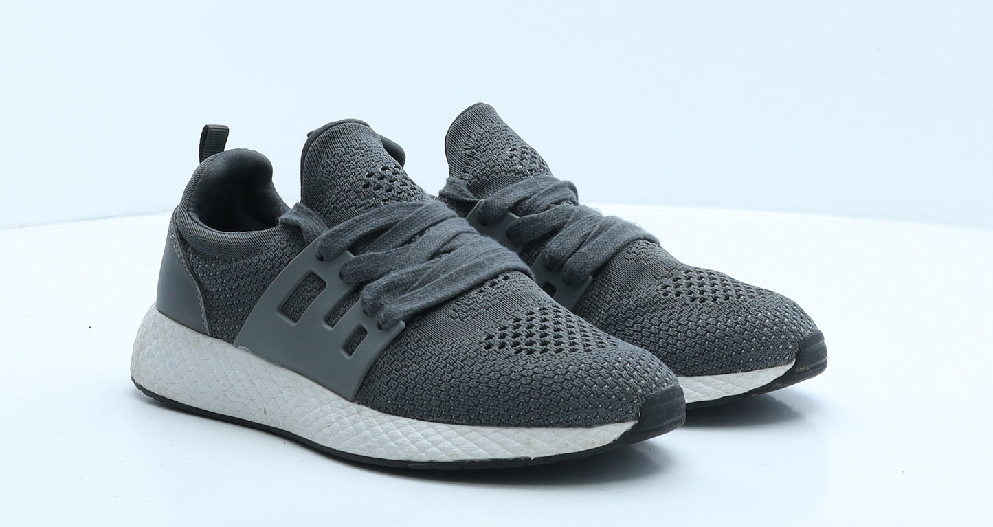 Preworn Womens Grey Geometric Fabric Trainer UK 5