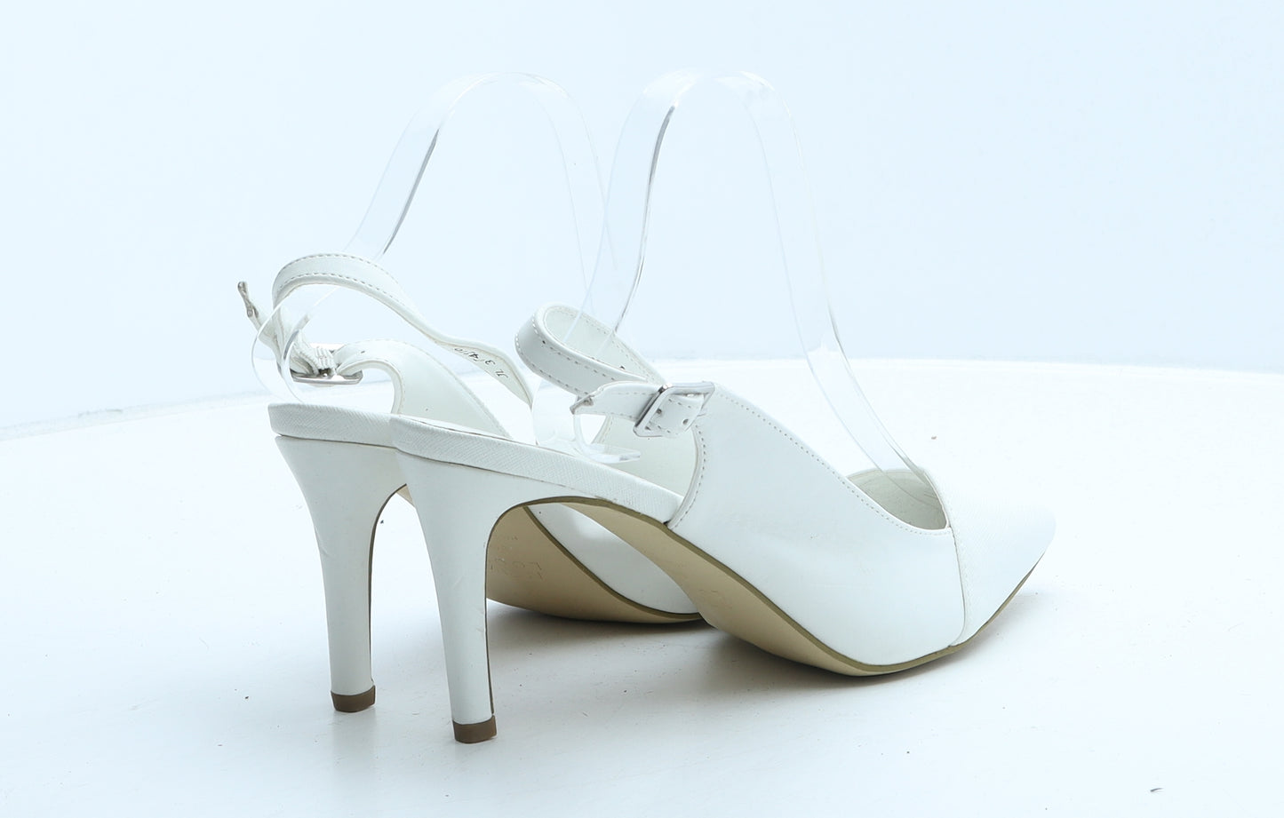 New Look Womens White Leather Slingback Heel UK 6 39