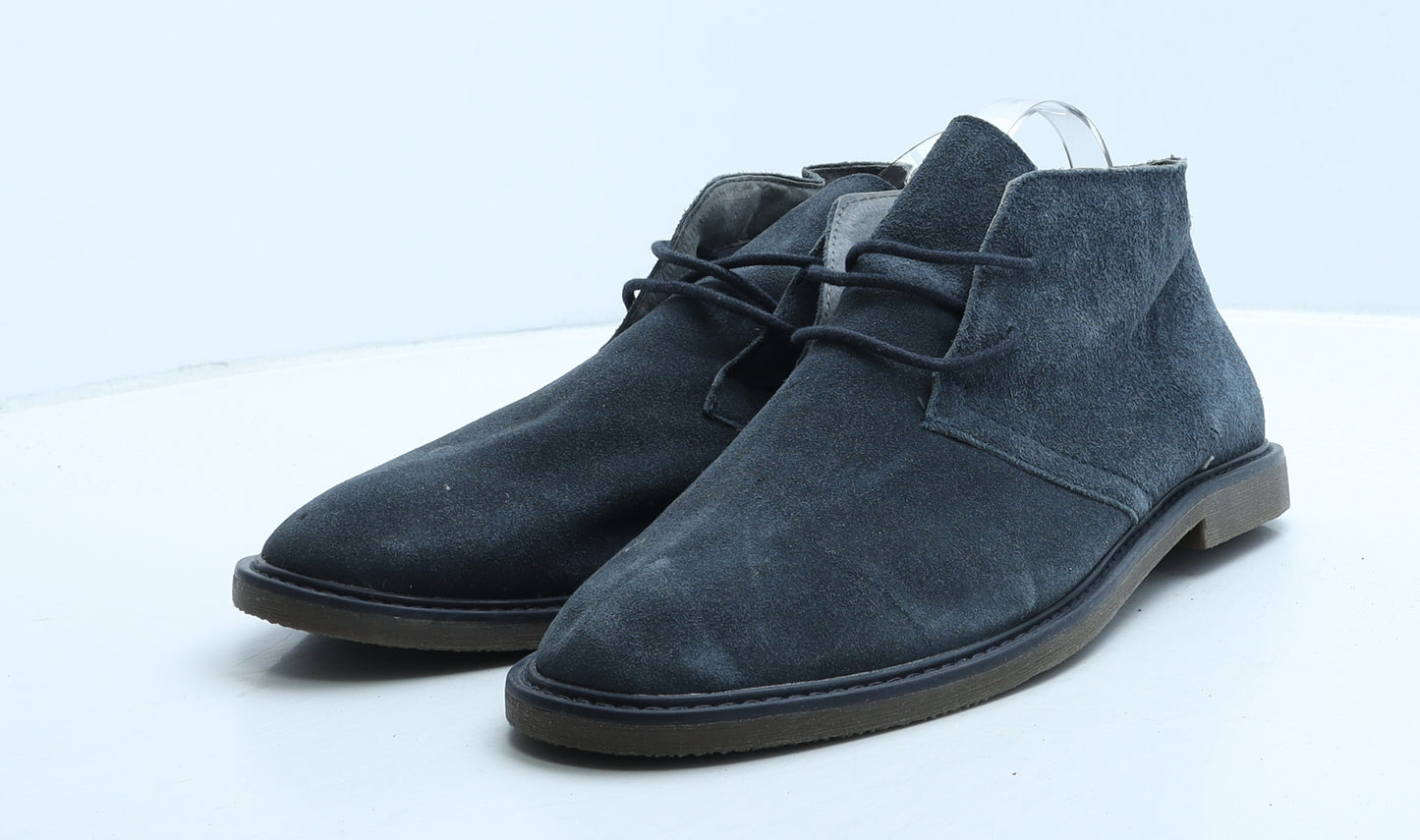 Avenue Mens Blue Suede Desert Boot UK 11