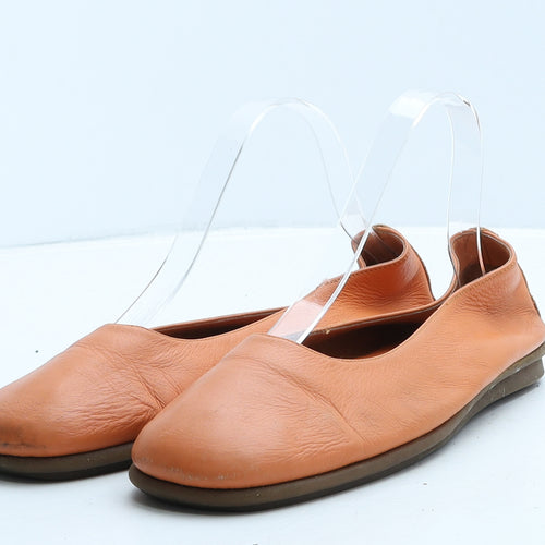 Dunnes Stores Womens Orange Leather Ballet Flat UK 6 39