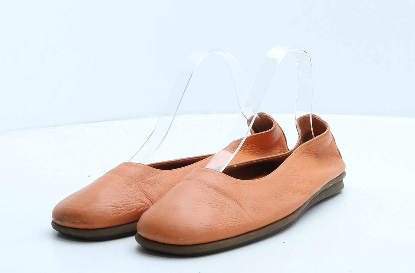Dunnes Stores Womens Orange Leather Ballet Flat UK 6 39