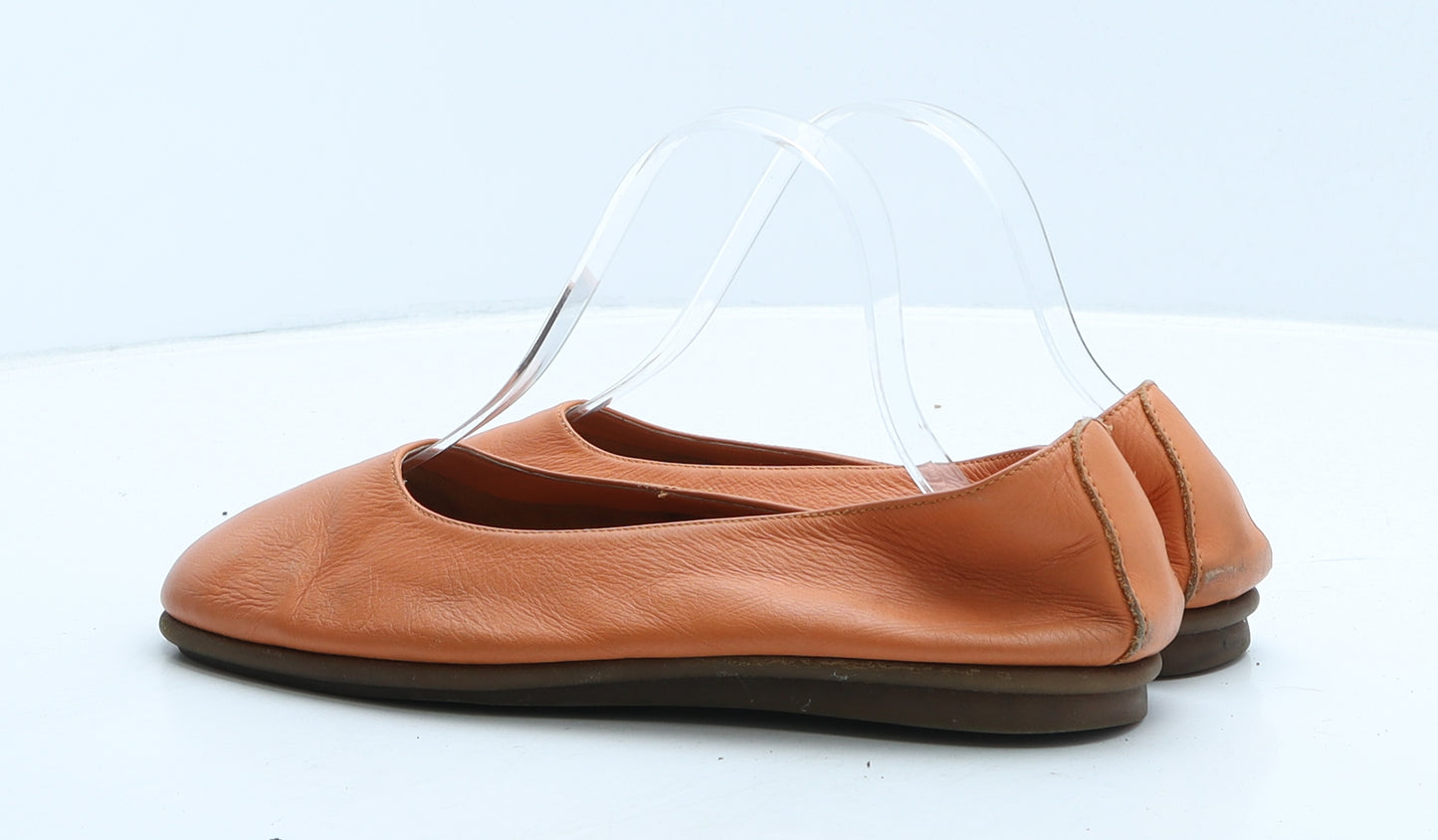 Dunnes Stores Womens Orange Leather Ballet Flat UK 6 39