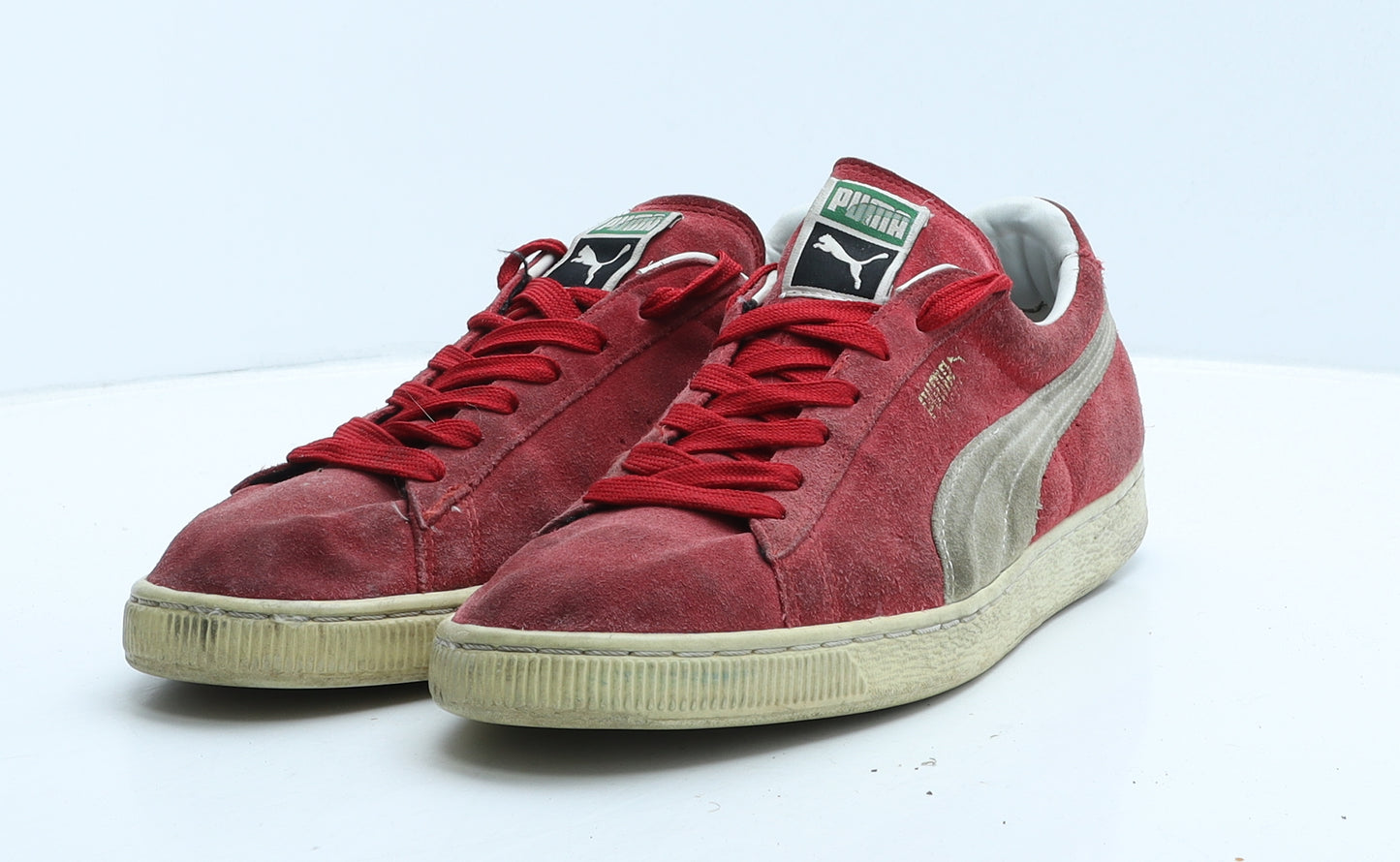 PUMA Mens Red Geometric Suede Trainer UK 10 45