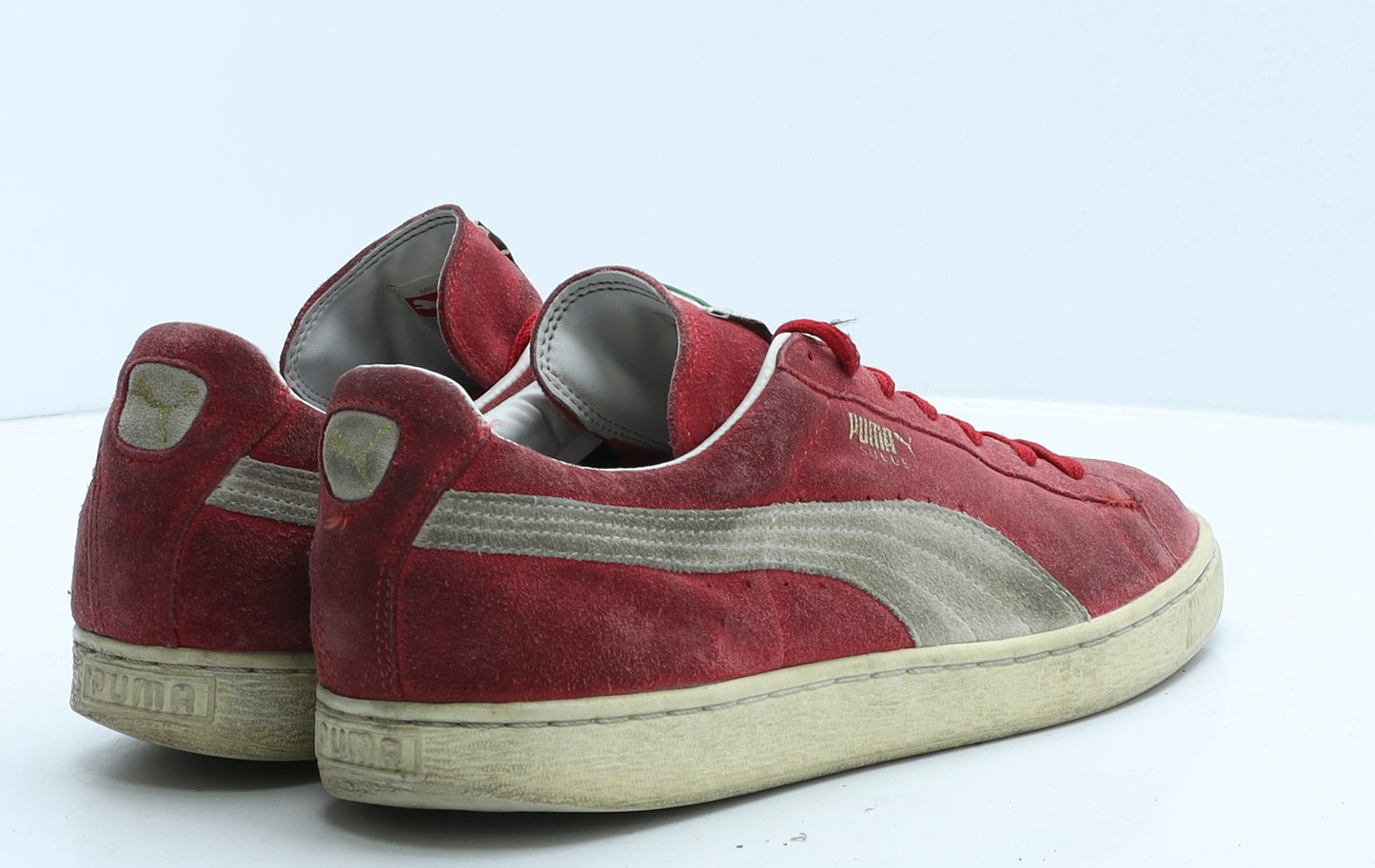 PUMA Mens Red Geometric Suede Trainer UK 10 45