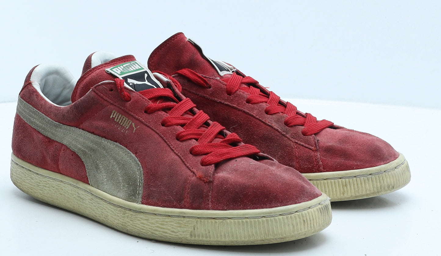 PUMA Mens Red Geometric Suede Trainer UK 10 45