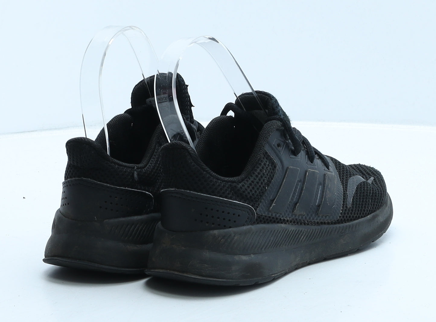 adidas Boys Black Striped Fabric Trainer UK 12
