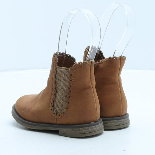 F&F Girls Brown Leather Chelsea Boot UK 6 23