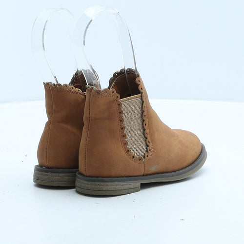 F&F Girls Brown Leather Chelsea Boot UK 6 23