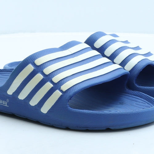 Sunway Mens Blue Striped Rubber Slider Casual UK 7 41