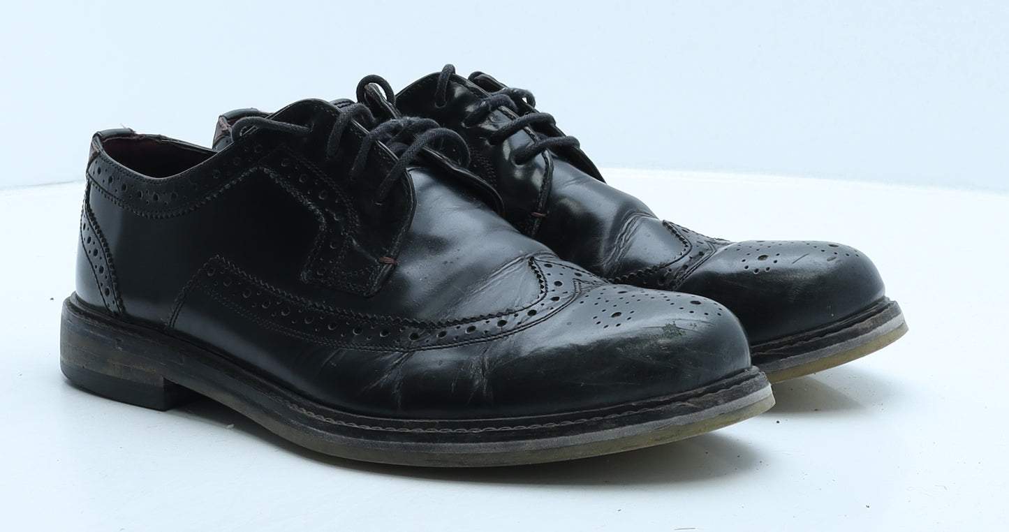 Ted Baker Mens Black Leather Brogue Dress UK 9 43
