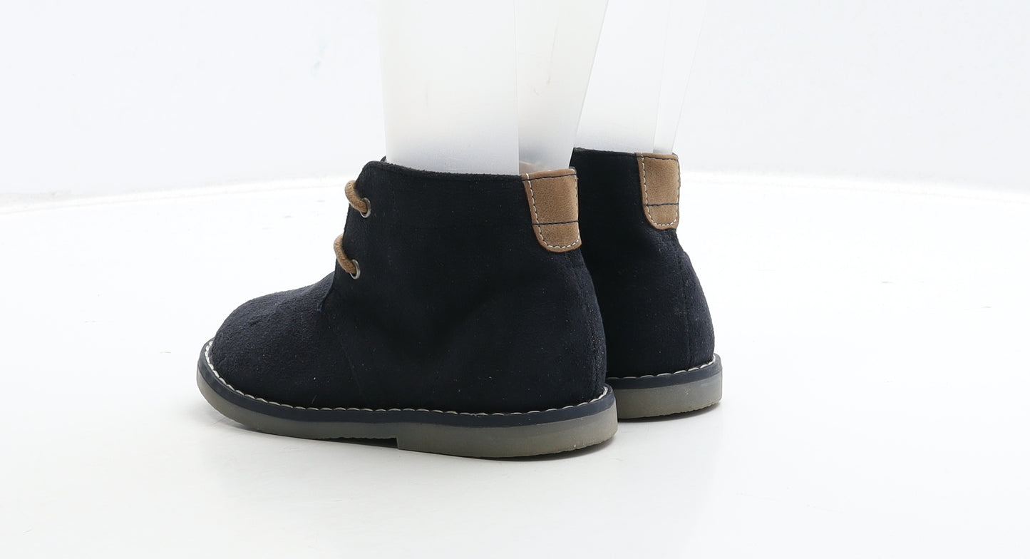 George Boys Blue Leather Bootie Boot UK 8 26