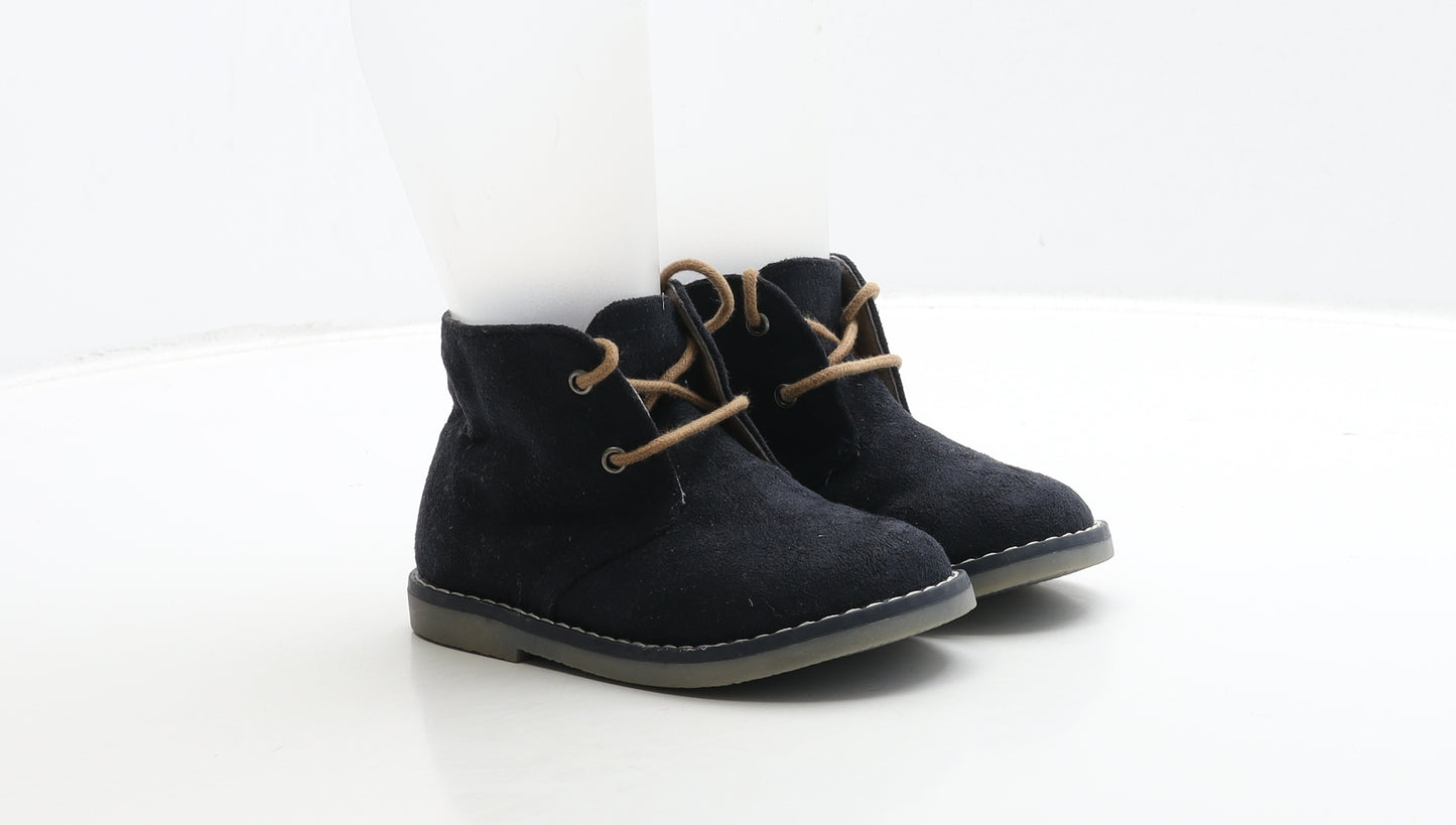 George Boys Blue Leather Bootie Boot UK 8 26
