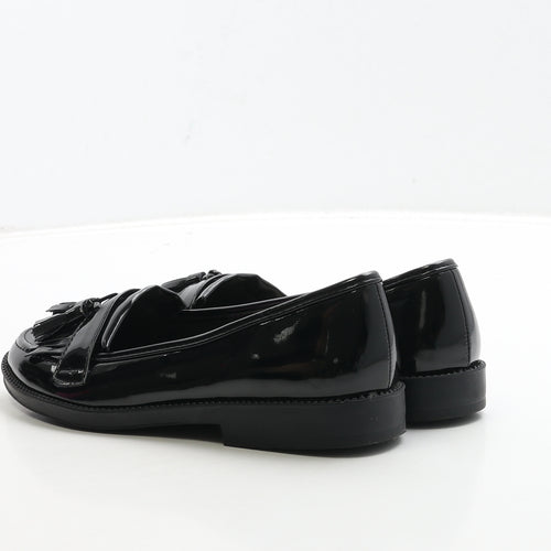 Primark Womens Black PVC Loafer Casual UK 3 36
